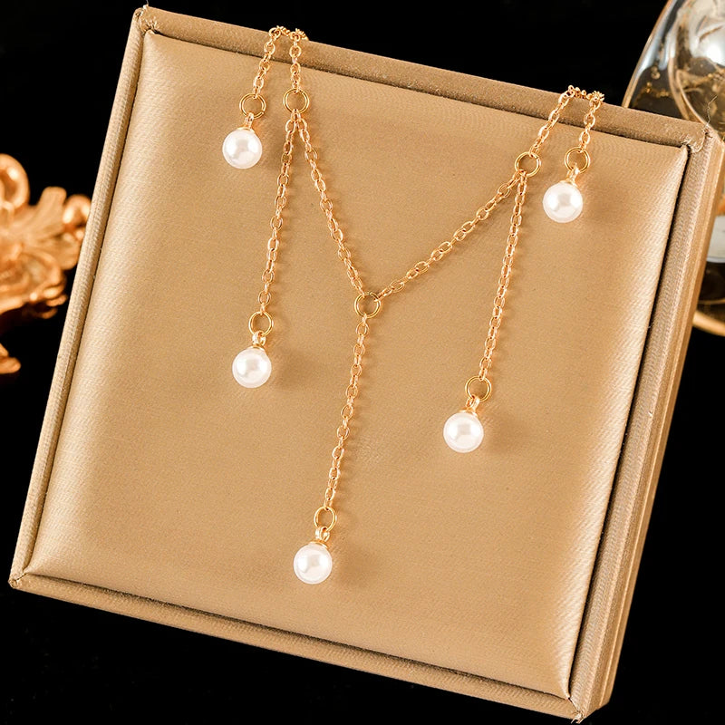 EILIECK 316L Stainless Steel Heart Love Pendant Necklace For Women Fashion New 18K Gold Plated Neck Chain Jewelry Collar Gift