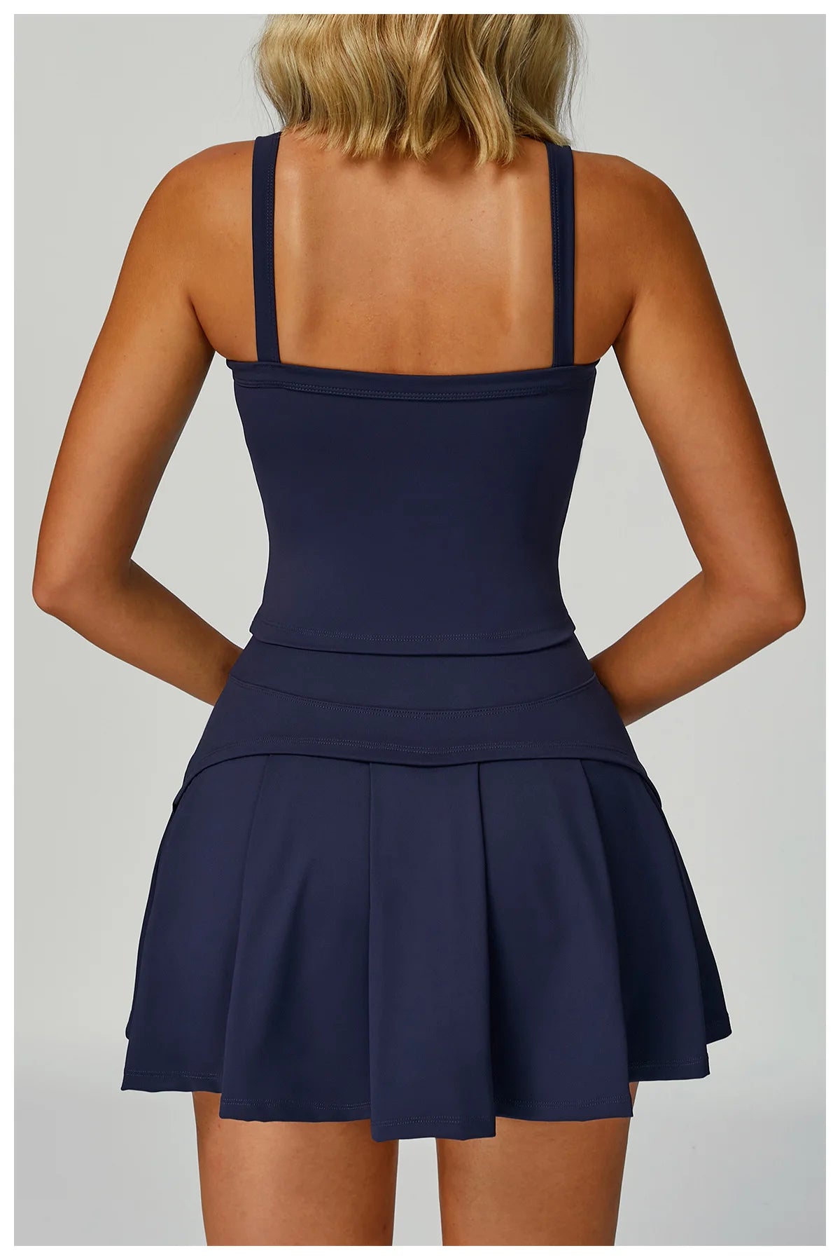 Conjunto de camiseta y falda de tenis para mujer, ropa deportiva de verano, bádminton, golf, yoga, correr al aire libre, color negro, blanco, rosa.