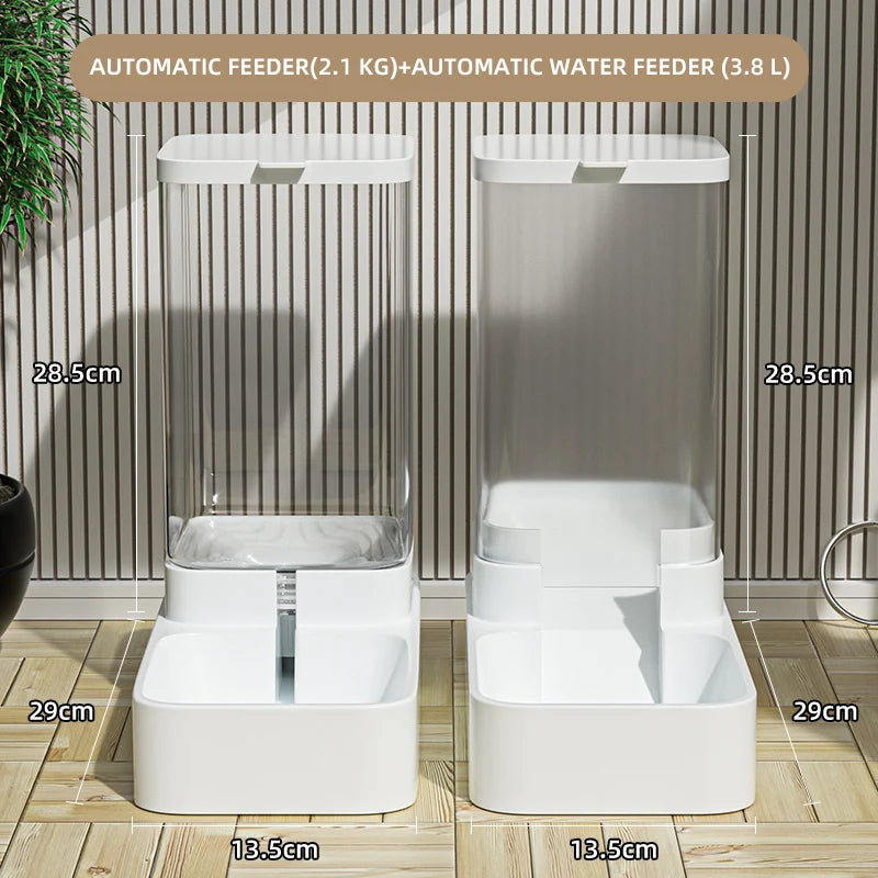 HOOPET Comedero para Perros Gatos, Dispensador Automático de Agua, Tazón Transparente, Almacenamiento de Comida para Mascotas, Contenedor, Accesorios para Cachorros y Gatitos