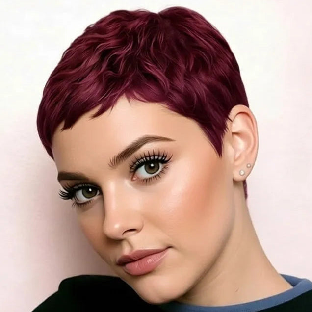 Burgundy Pixie Wig