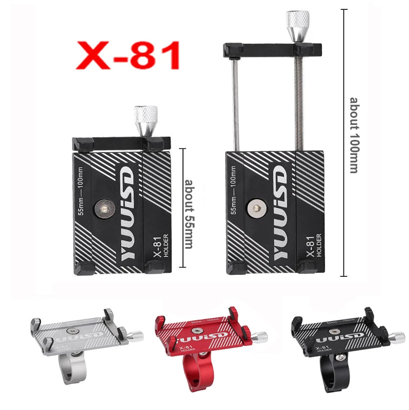 Soporte para teléfono de bicicleta, patinete, motocicleta, aleación de aluminio, antideslizante, clip GPS, soporte universal para teléfono de bicicleta