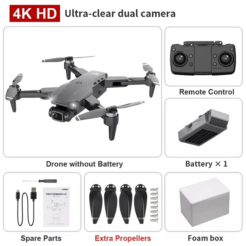 Dron L900 Pro 4K Profesional 5G GPS HD Doble Cámara Fotografía Plegable Sin Escobillas Quadcopter Distancia RC 1.2KM Drones Juguetes