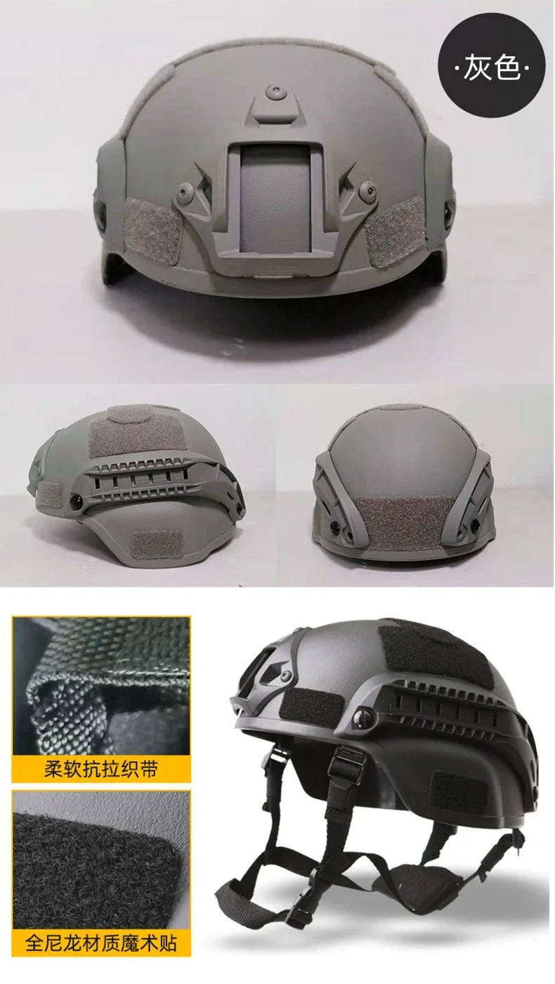 Casco protector FAST Helmet MICH2000 Airsoft MH Casco táctico Equipo de protección táctico para exteriores Paintball CS SWAT para montar