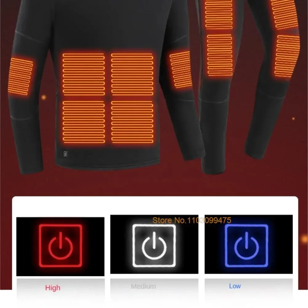 Varmet undertøy Vintertermottøy Dame Herre 28 områder Varmejakke Vintersportstilbehør Elektrisk oppvarmet utstyr