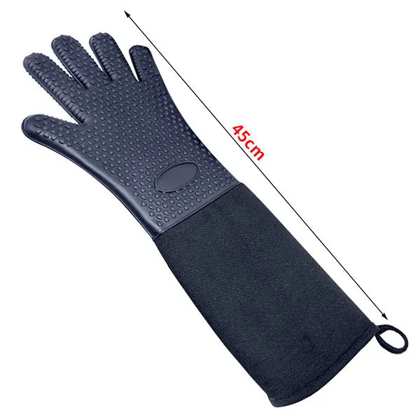 Guantes de horno de silicona profesionales extralargos con forro acolchado Guantes de horno para parrilla resistentes al calor duraderos Herramientas para hornear