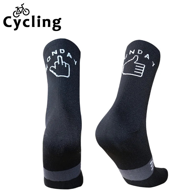 Deporte Correr Lunes Calcetines Nuevo Domingo Transpirable Ciclismo Calcetines de Ciclismo de Carretera para Hombres Mujeres calcetines ciclismo