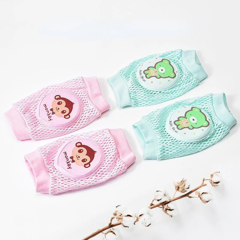 Rodilleras de bebé de 2 piezas, protección anticaída para gatear para niños pequeños, finas de verano, rótula de malla, rodillera protectora, seguridad para bebés