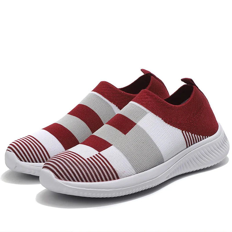 Women's Sneaker Mix Color Mesh Sneakers Shoes For Woman Casual Zapatillas De Mujer Slip-on Footwear Flat Women Vulcanize Shoes