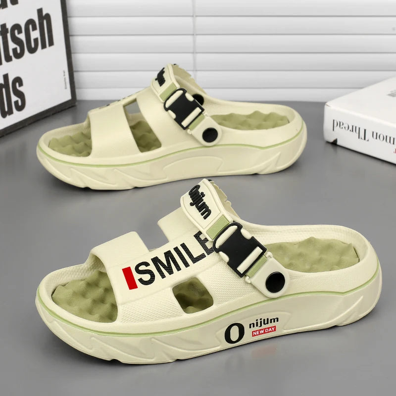 Nuevas Zapatillas de Masaje para Hombre, Sandalias Interiores y Exteriores, Cómodas Diapositivas Suaves de Playa, Zuecos, Zapatos Casuales para Hombre y Mujer, Zapatillas de Casa