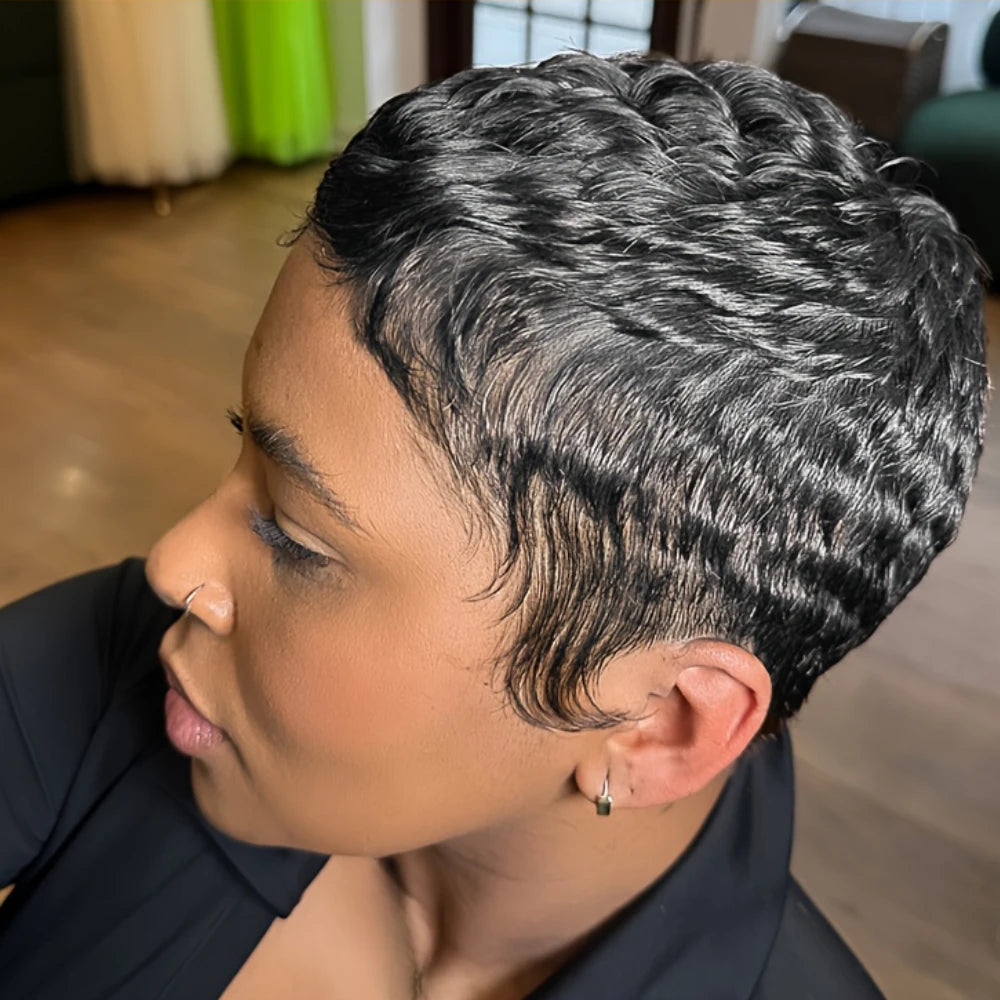 Curly Wave Pixie Wig (4")