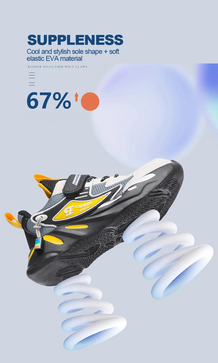 Zapatillas deportivas de malla para niños y niñas, transpirables y antideslizantes, para correr, caminar, zapatillas casuales infantiles
