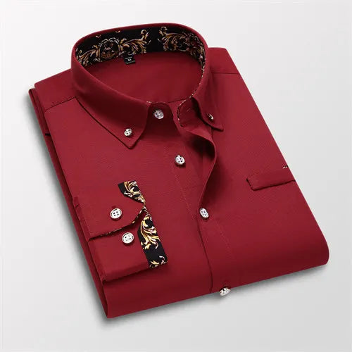Men's Clothing Arrival Men Shirt, Fashion Causal Long Sleeved Male Dress Social Business Cotton Shirt Soft Weeding White Shirts