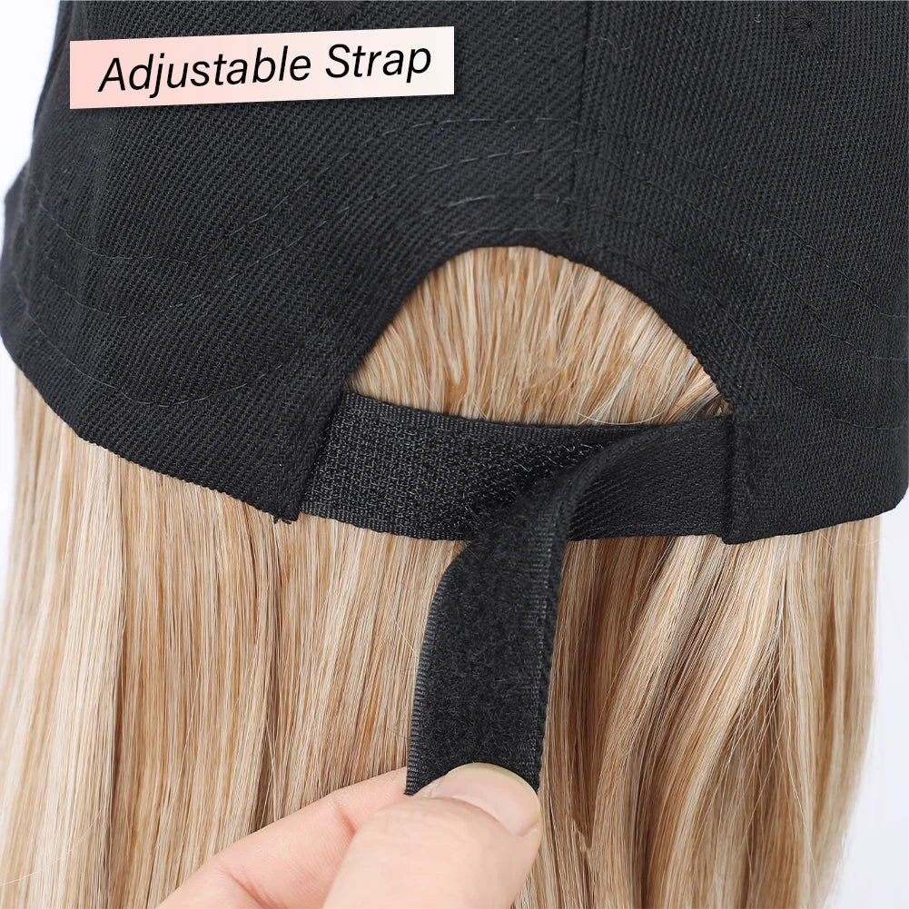 Fashion Hat Hair Extensions Ladies Wigs Hats Connected Head Cover Synthetic Peaked Cap Wig For Women