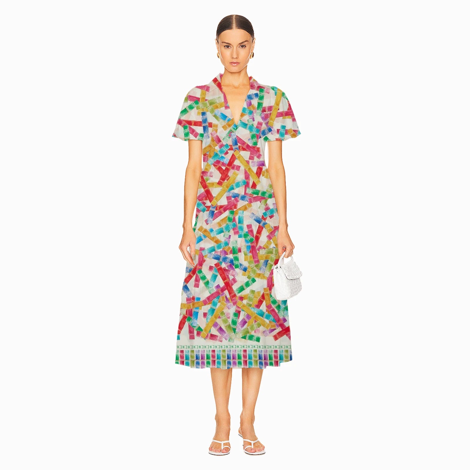 Vestido de mujer Popular de alta gama Elegante y versátil Vestido largo femenino con diseño de lazo de colores a la moda Vestidos de viaje para dama