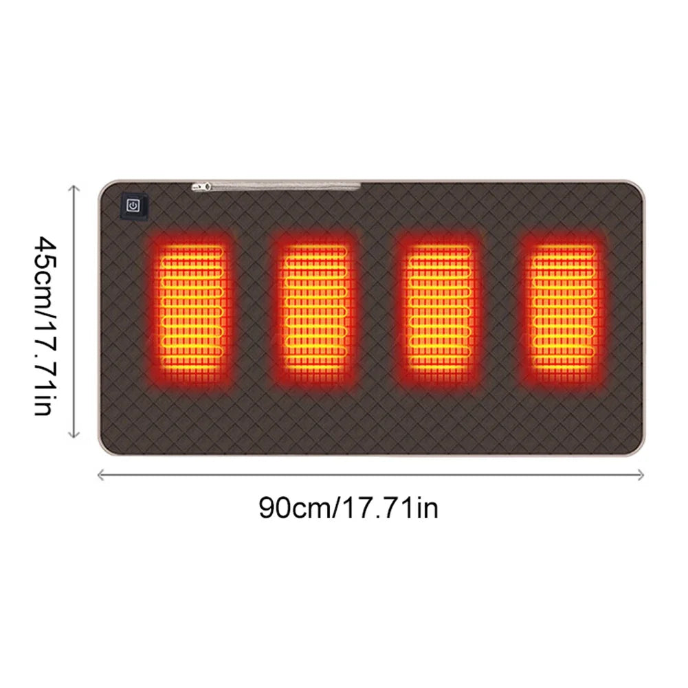 Silla de camping con 4 zonas de calor, alfombrilla térmica USB/tipo C recargable, 3 velocidades ajustables, control de temperatura inteligente, almohadillas térmicas de invierno