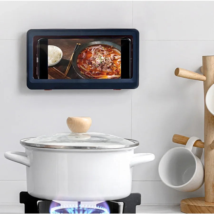 1 coque de téléphone étanche pour salle de bain, écran tactile, antibuée, fixation murale, sans trou d'étanchéité