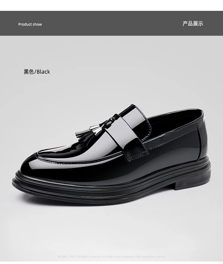 Zapatos de cuero para hombre, otoño, negocios, formal, tallas grandes, zapatos de vestir para hombre, zapatos casuales de suela blanda, zapatos negros para novio de boda para hombre