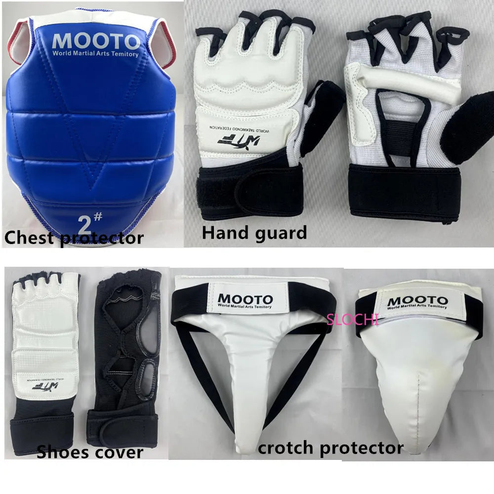 Set de entrenamiento de equipo de protección de combate de Taekwondo, equipo de combate real, conjunto de equipo de protección de artes marciales engrosado para competición