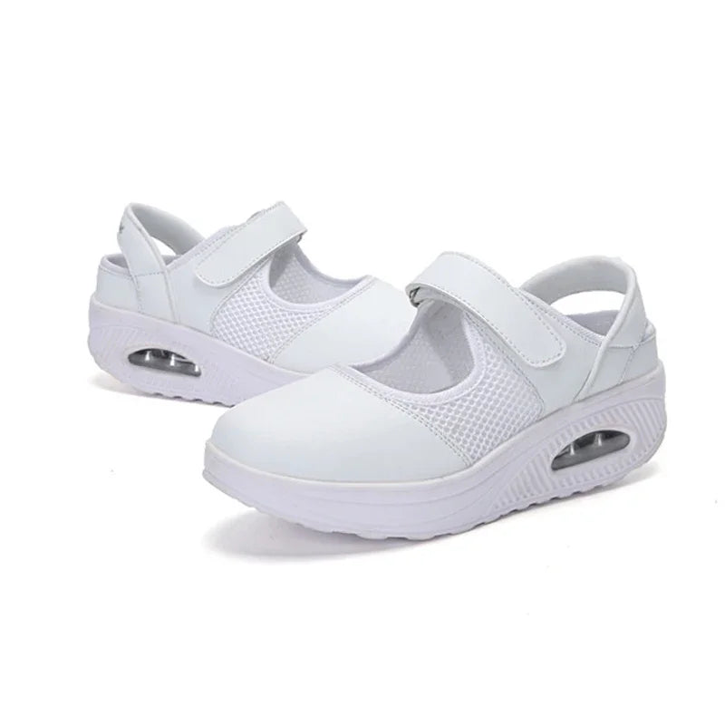 CEYANEAOSummer Fashion Zapatos de enfermera para mujer Zapatillas blancas con colchón de aire Zapatos de plataforma para mujer 2018 Nuevos zapatos Lolita Swing E1038