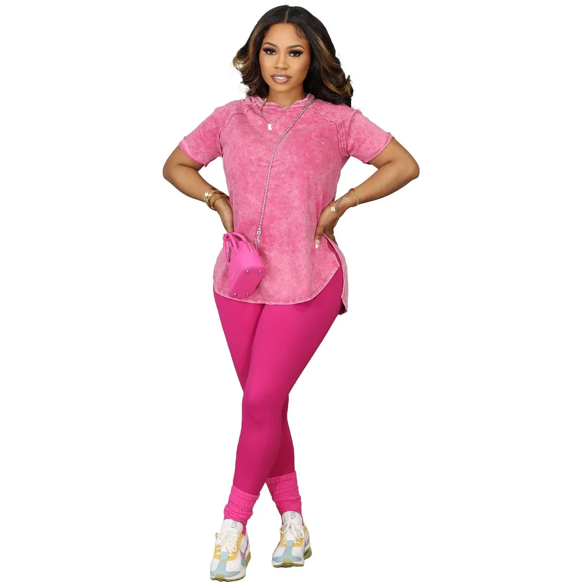 Trajes africanos de 2 piezas para mujer, primavera-verano, manga corta, cuello redondo, top de poliéster, pantalón largo a juego, conjuntos Dashiki