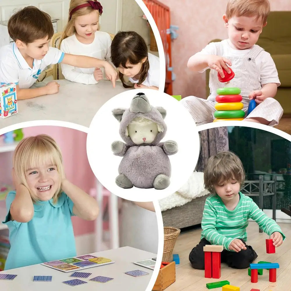 Peluche mouton peluche animaux jouet habiller petite poupée agneau transformation en loup gris / canard jaune / dinosaure peluche agneau Dol