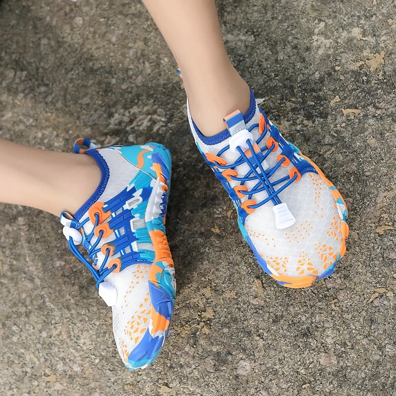 Zapatos de agua de secado rápido para niños, antideslizantes, resistentes al desgaste, con amortiguación, prevención, zapatillas transpirables suaves, zapatos descalzos para niños