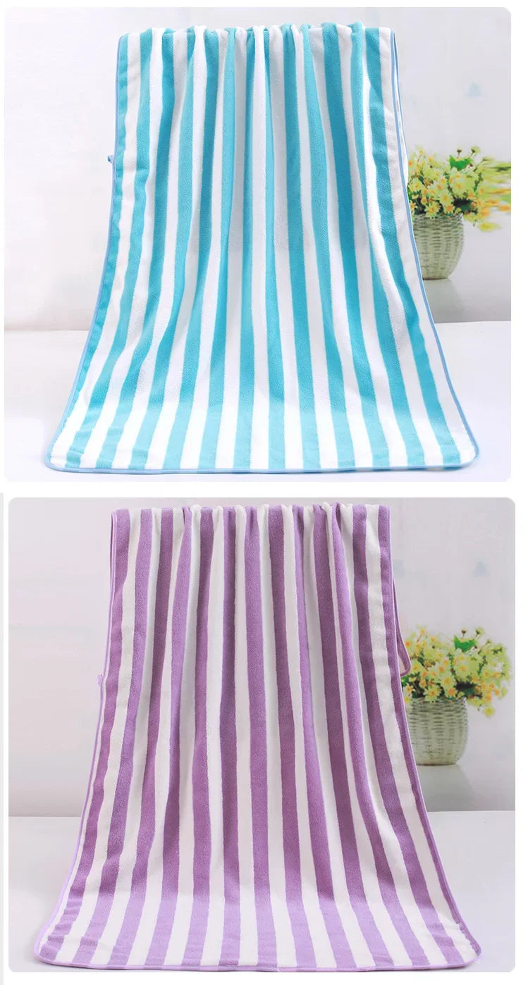 Serviette de bain pour adultes, grande serviette de plage, absorbante, séchage rapide, enveloppement corporel, serviettes de douche pour le visage et les cheveux, 2 pièces 70 x 140 cm 35 x 75 cm