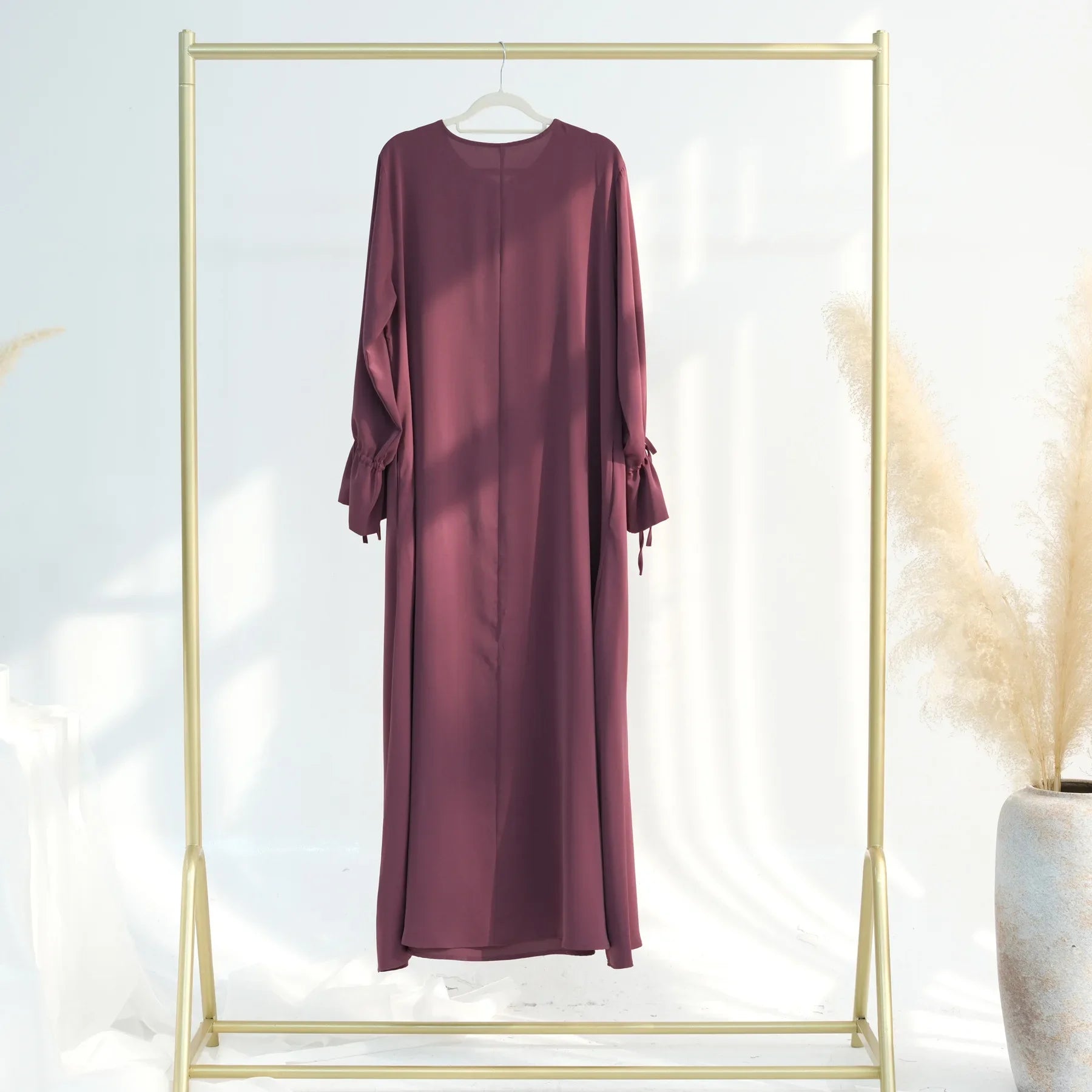 Ramadán Árabe Mujeres Musulmanas Vestido Modesto Elegante Abaya Lisa de Dubái Ropa Islámica para Iglesia Moda Turca Suelta Túnica Lisa