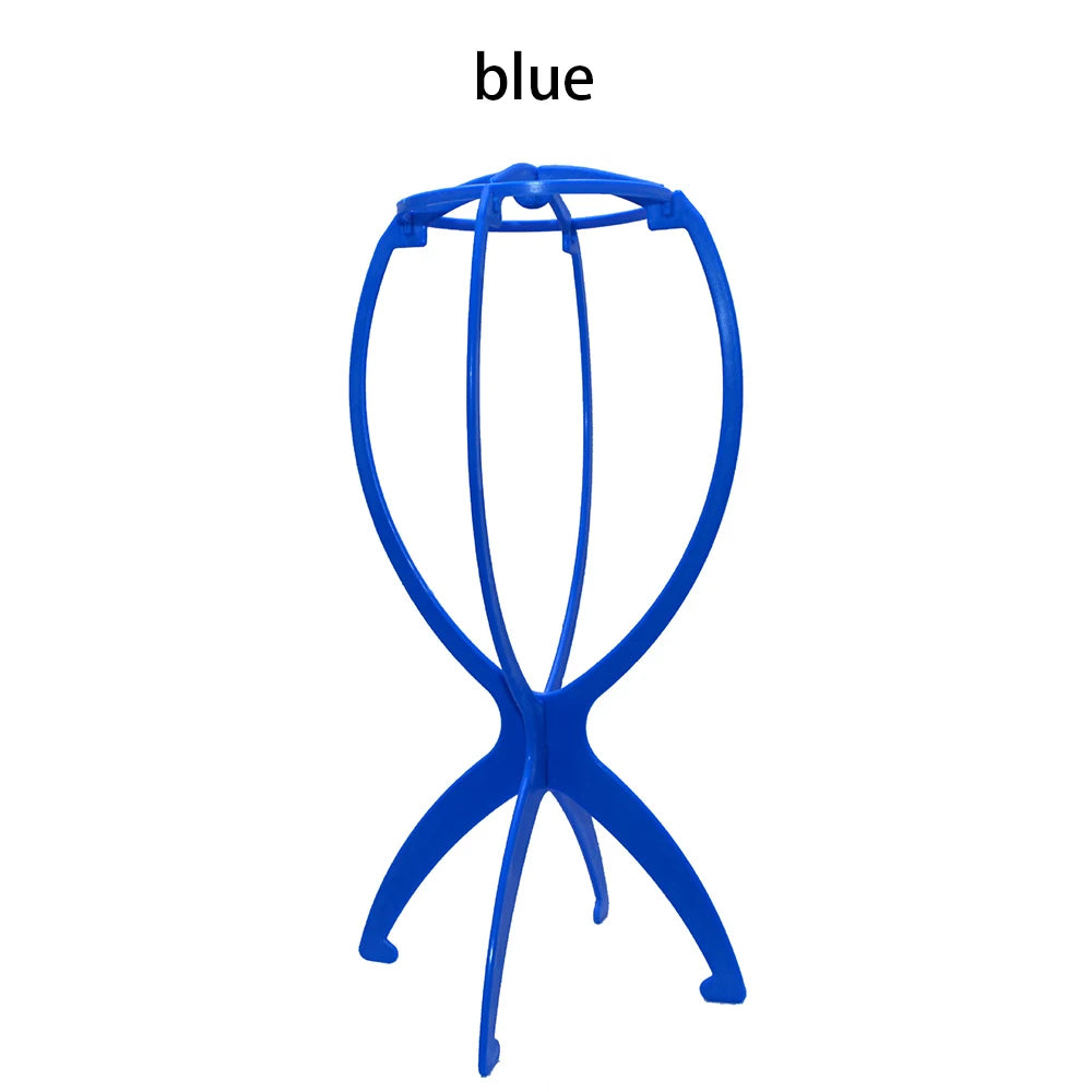 1PCS Soporte Plegable para Peluca Plástico Ajustable Portátil Soporte de Exhibición para Sombrero Maniquí Duradero Cabeza de Maniquí Plástico Negro, rosa, azul