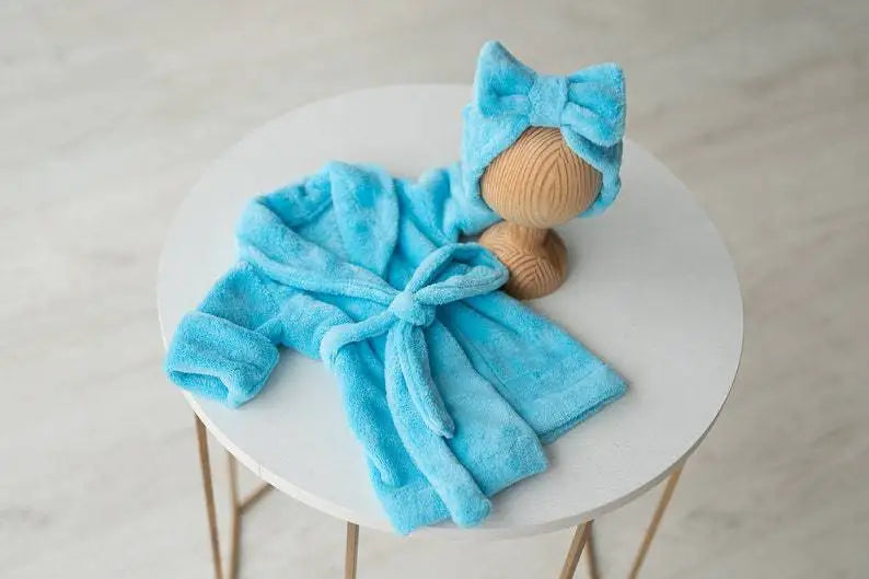 New Born Baby Girl Clothes Newborn Photography Outfit Fotografia Acessorios Baby Photo Props Bathrobe with Belt Bath Towel Set
