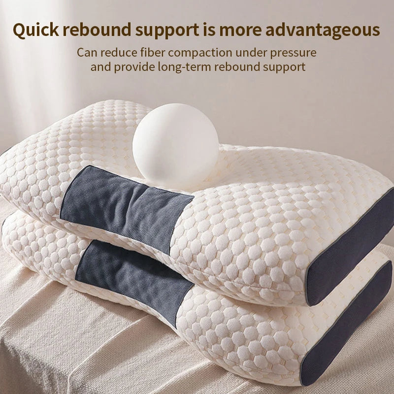 Almohada cervical para el cuello que ayuda a dormir y protege el cuello, almohada de masaje SPA ortopédica para el hogar de fibra de soja para dormir, novedad.