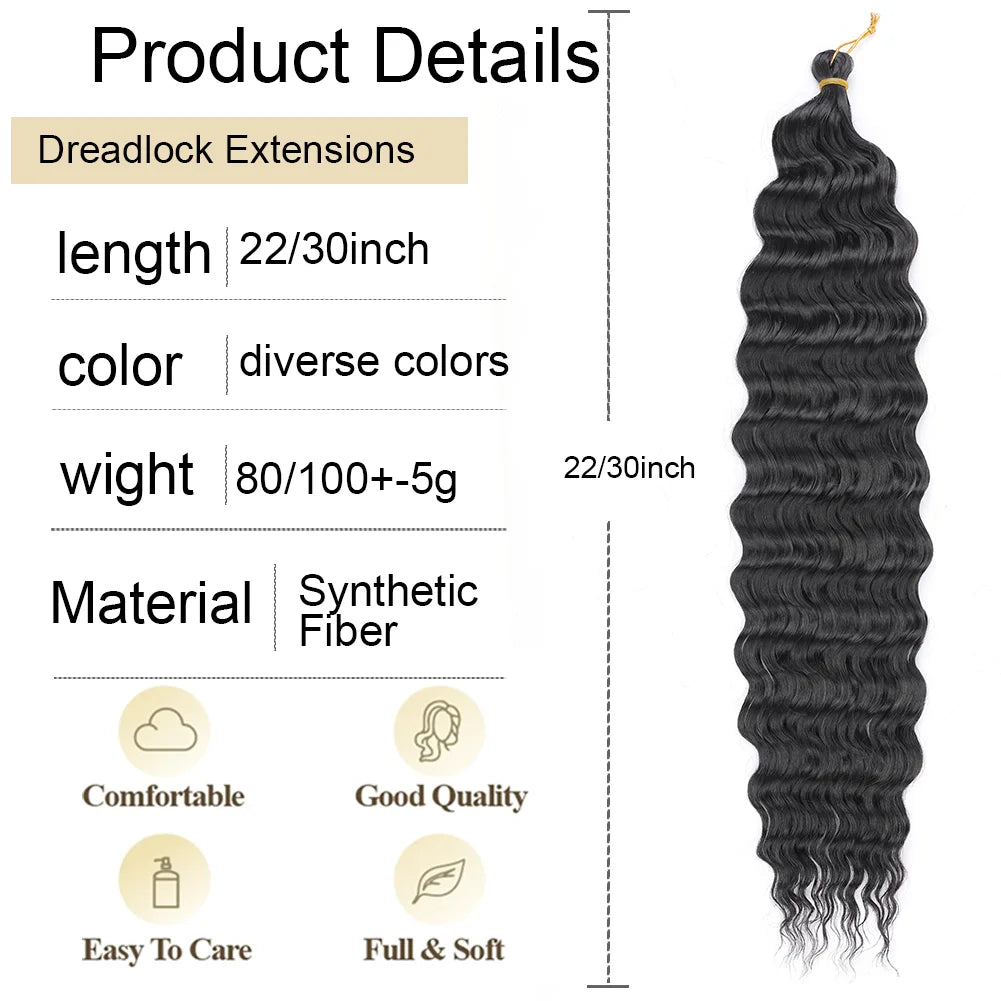 Cheveux au crochet Deep Wave, Tresse synthétique Passion Twist, Extension de cheveux bouclés afro, Tresse Water Wave Deep Twist, Cheveux Ocean Wave