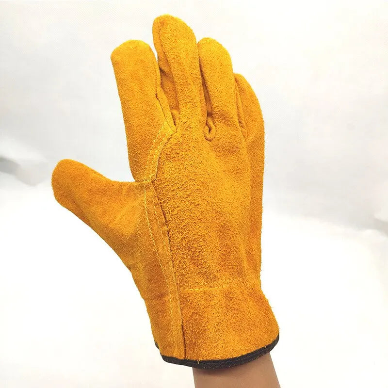 Guantes de trabajo para hombre, de piel de vaca suave, para conductor, caza, conducción, granja, jardín, soldadura, seguridad, protección, guante mecánico