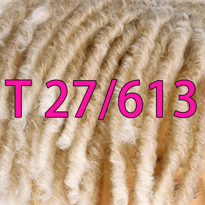 Silike Synthetic Topper Handmade Dread lock Hair Topper Wig 27-613 Ombre Dread locks Soft Short Wig Dreads for Men Women