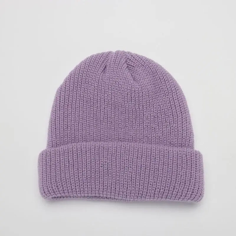 Gorros de invierno cálidos, casuales, de punto corto, estilo Hip Hop, gorro de calavera de punto elástico unisex para adultos, hombres y mujeres