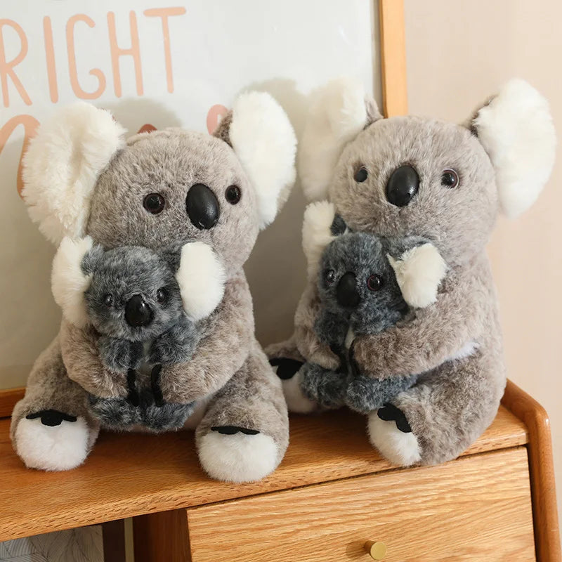 Animaux en peluche mère et enfant koala pingouin poupée douce en peluche oreiller décoration de la maison cadeaux d'anniversaire sapin filles et garçons