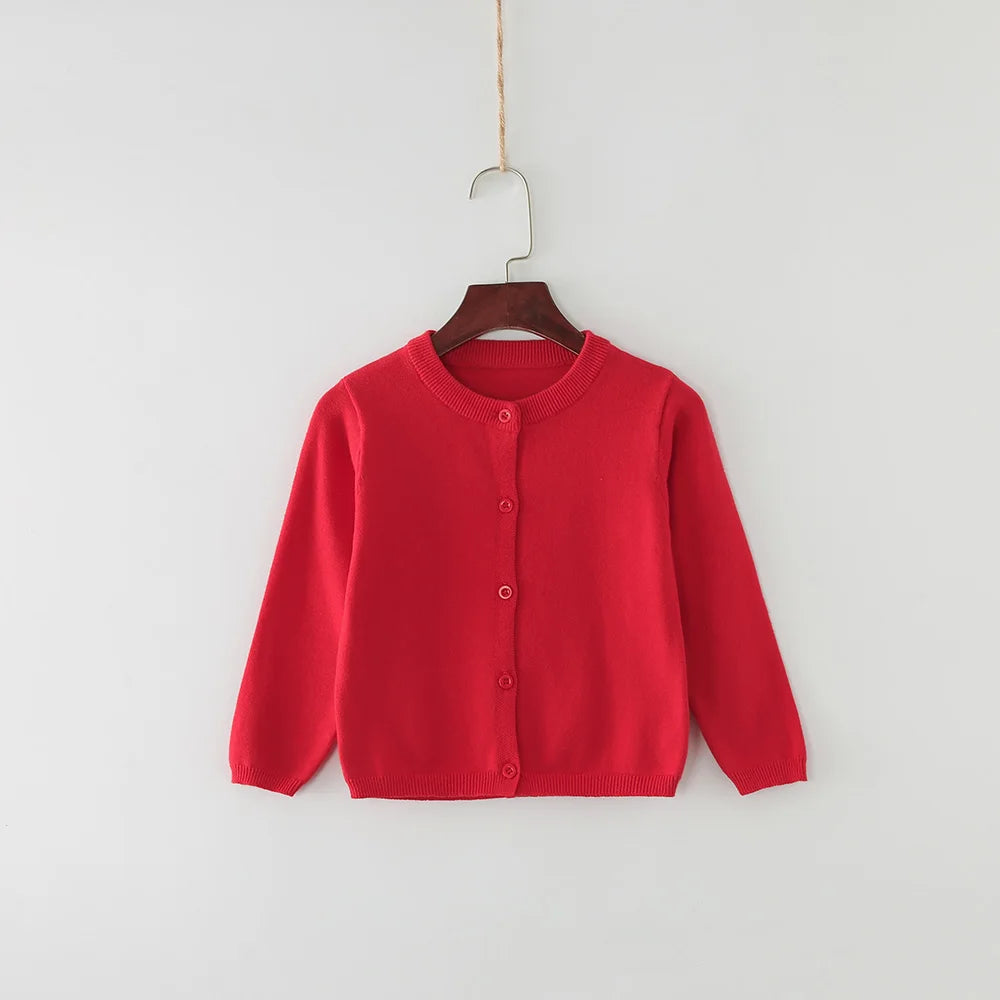 Cárdigans infantiles para niñas de 70-150 cm, suéter blanco y negro para bebés, chaquetas de punto para niños, ropa de primavera y otoño de algodón