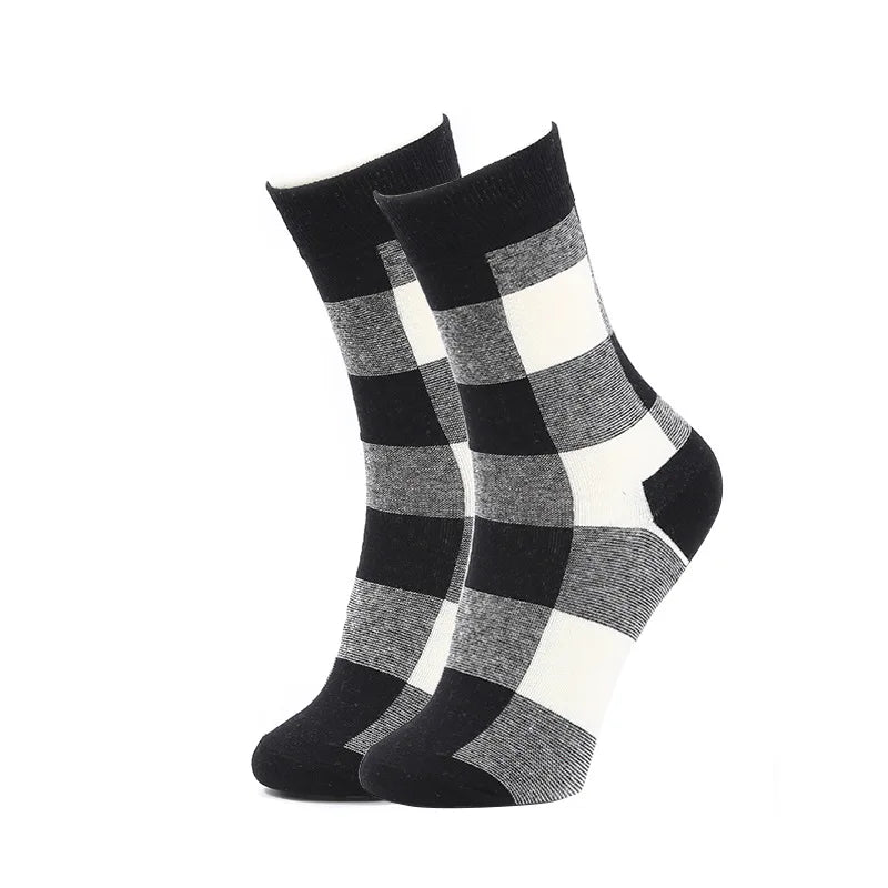 Lot de 49 chaussettes unisexes à motif de treillis, style hip-hop, streetwear, skateboard, tendance, 100 % coton
