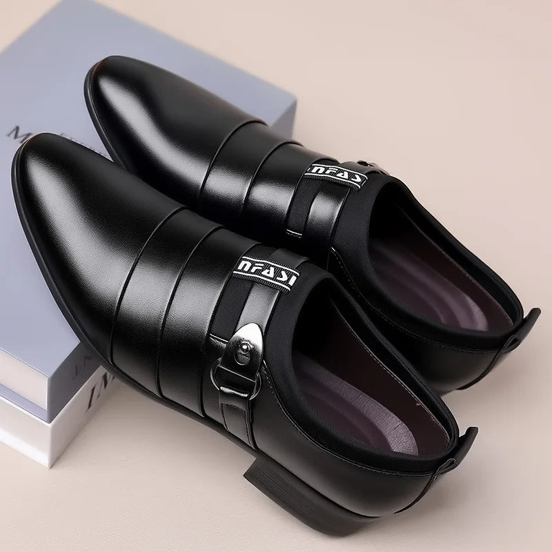 Men Dress Shoes Slip on Formal Suit Wedding Shoes for Male Wedding Office Work Shoes Slip on Loafers Elegant Man Dress Shoes