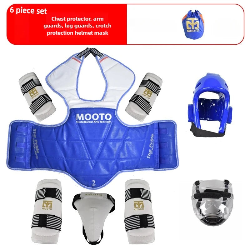 Set de entrenamiento de equipo de protección de combate de Taekwondo, equipo de combate real, conjunto de equipo de protección de artes marciales engrosado para competición