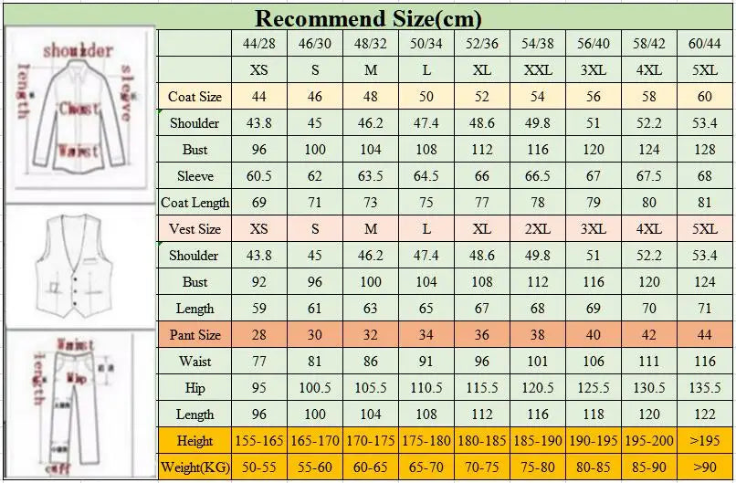 Men Suit 3 Pieces With Gray Vest Striped Trousers Business Casual For Wedding Groom Banquet Tuxedos Set Jacket Vest With Pannts