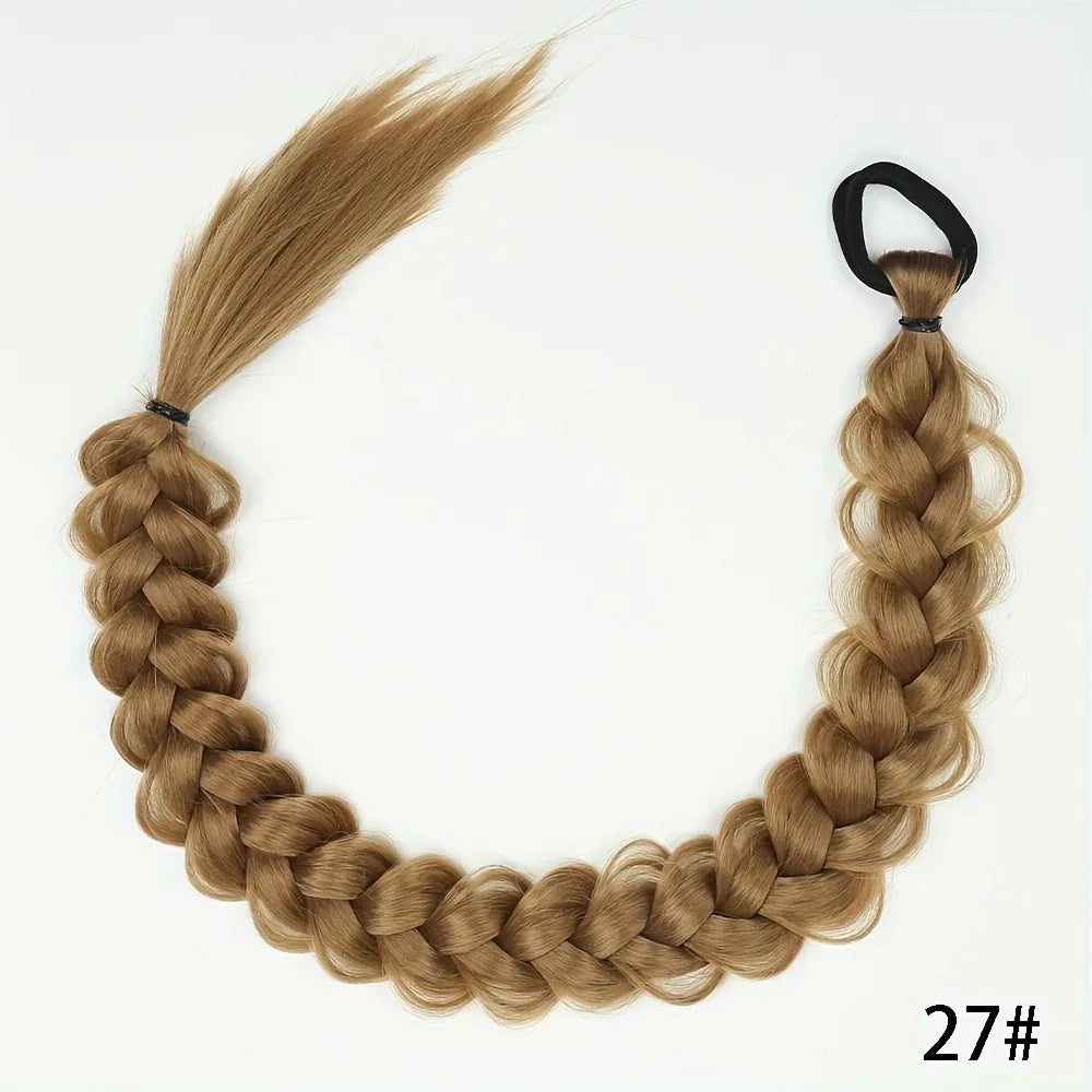 Synthetic 24inch hair extension wig ponytail with hair extensions Long Braided Ponytail Hair Accessories Christmas