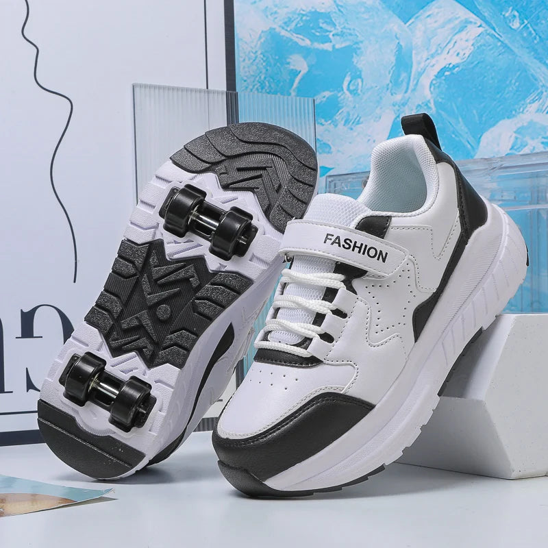 Zapatillas de patinaje para niños, moda, deportivas, casual, 4 ruedas, para niños y niñas, regalo, bonito calzado
