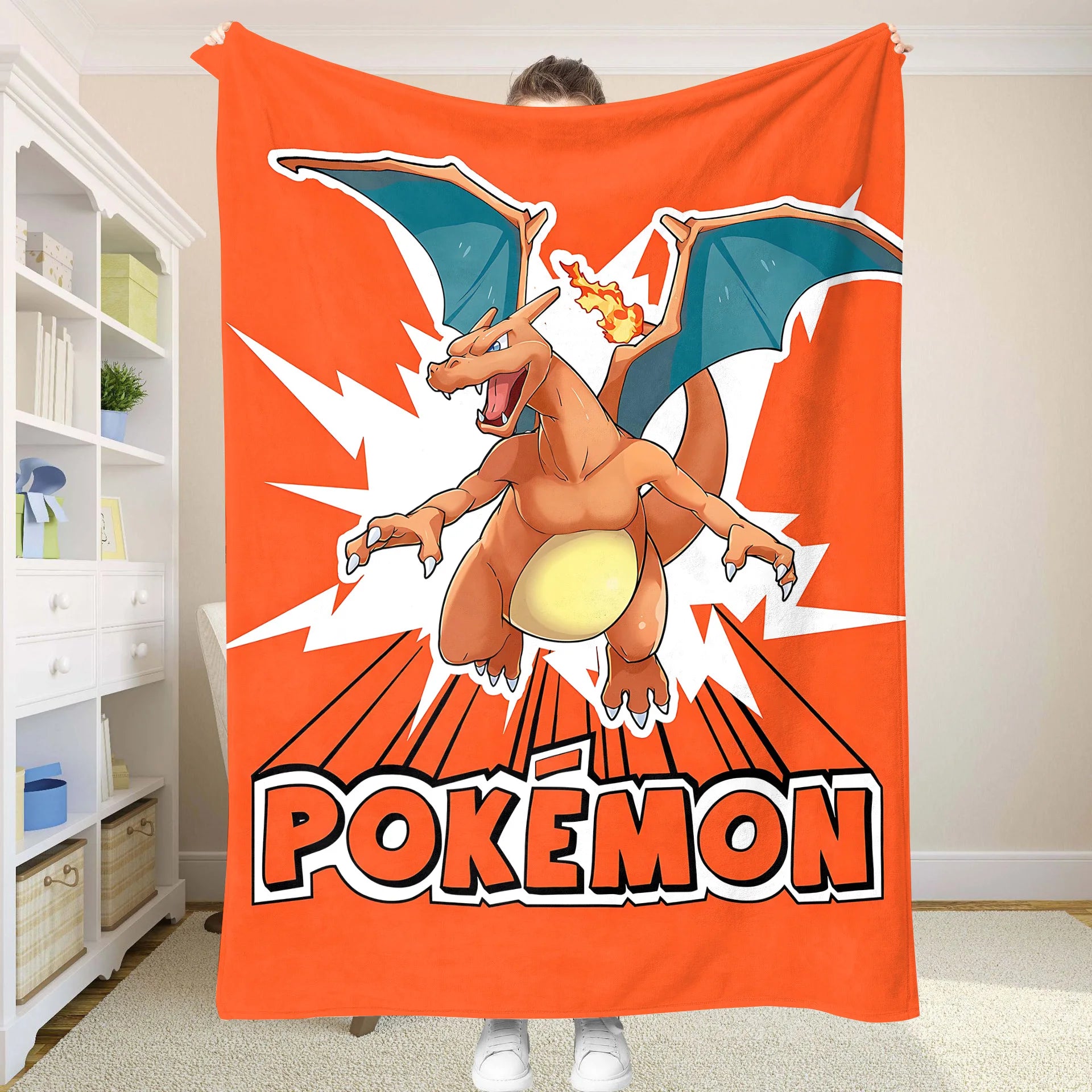 P-Pokemon Throw Blanket for Sofa Blankets Summer Comforter Bedspread on the Bed Home and Decoration Anime Cooling Bedspreads Nap