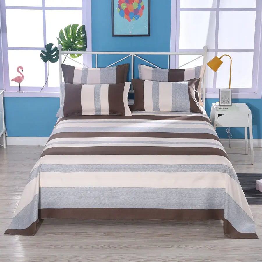 1 Sábana Bajera Textil Hogar Moderna Poliéster Algodón Sábanas Planas Ropa de Cama Tamaño Individual Queen King (Sin Fundas de Almohada)