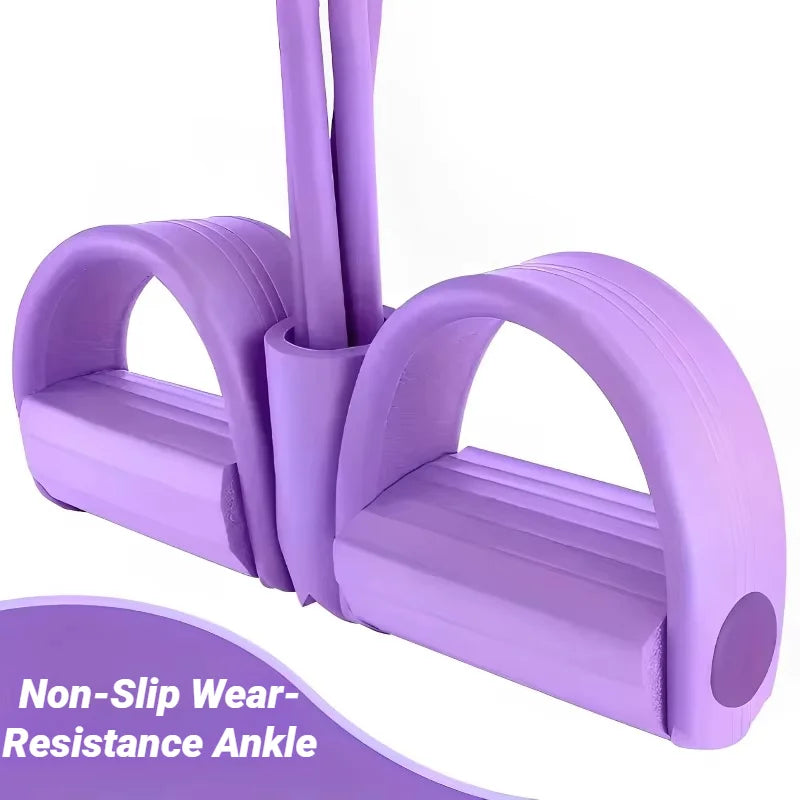 Tensor de pedales de cuatro tubos, equipo de fitness multifuncional para el hogar, banda elástica de fortalecimiento abdominal para yoga, cuerda de tensión