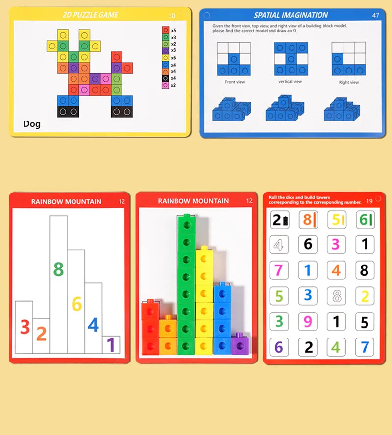 Cube magique, blocs de construction, jouets éducatifs pour enfants, blocs de construction DIY, jouets cubes, reconnaissance des couleurs, cadeaux d'anniversaire