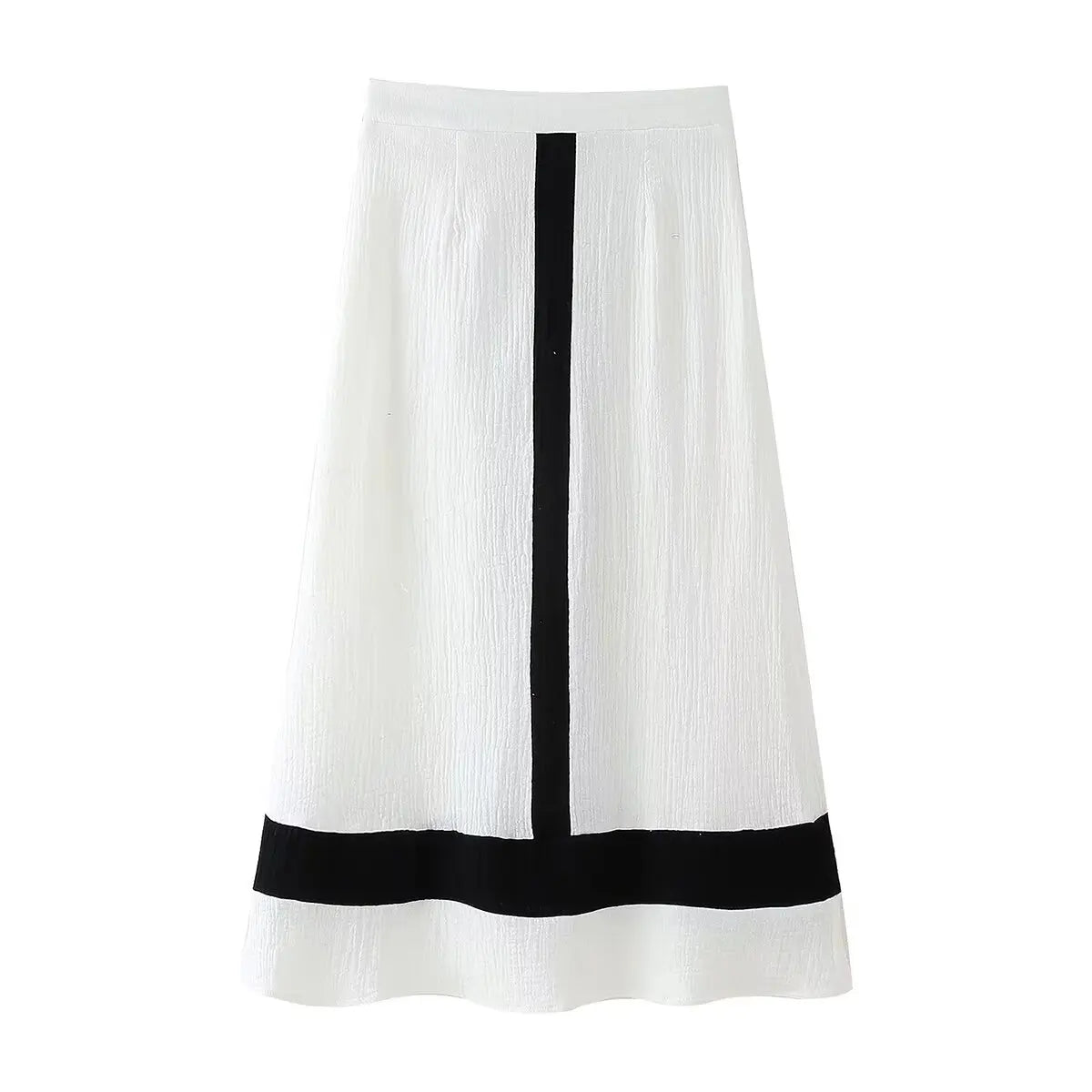 Elegantes Conjuntos de Falda para Mujer Cuello de Pico Manga Volante Top Contraste Falda de Cintura Alta Femenina Conjunto de 2 Piezas Vacaciones 2024 Traje de Falda sin Mangas