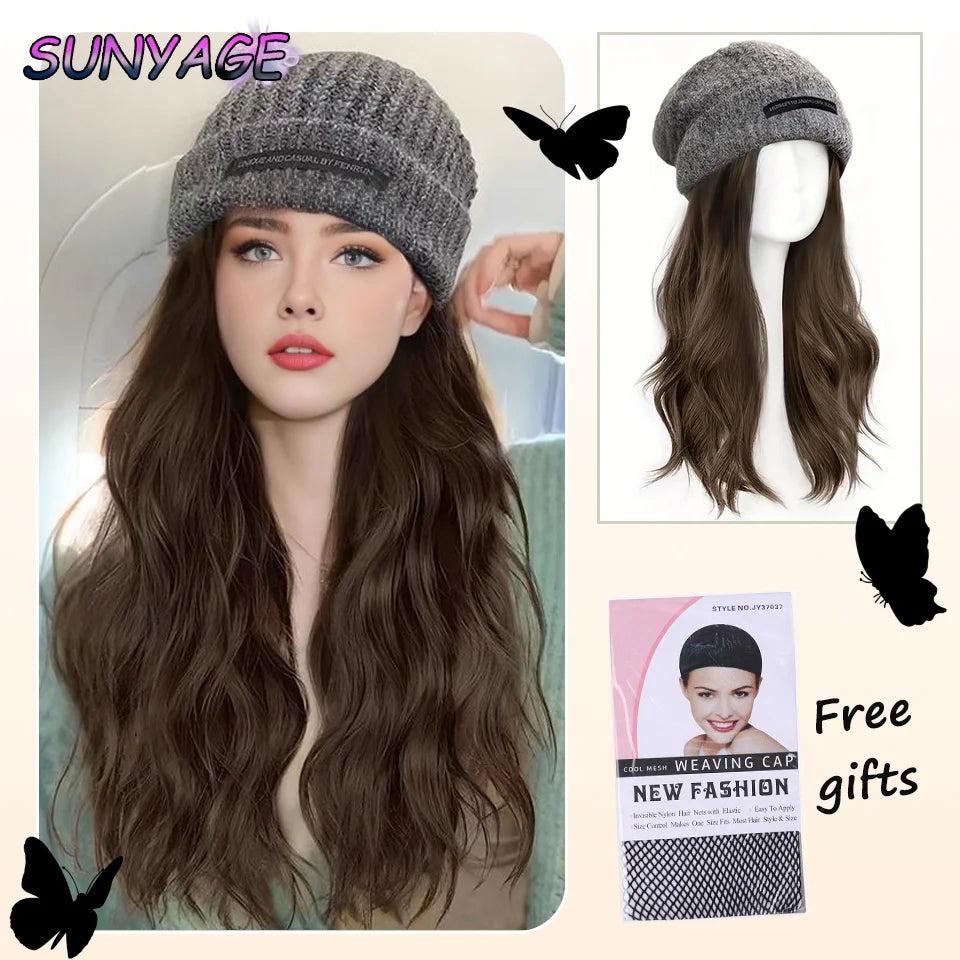 Gorro con peluca y extensión de cabello