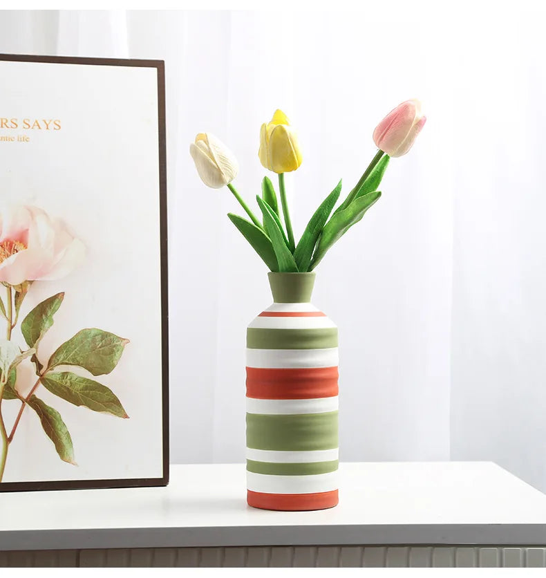 European-style ins porcelain vase decoration TV cabinet Study home decoration flowers tabletop crafts